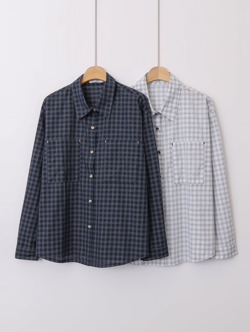Lovely - Korean Women Fashion - #vintagekidsstyle - Stand Check Shirt - 12