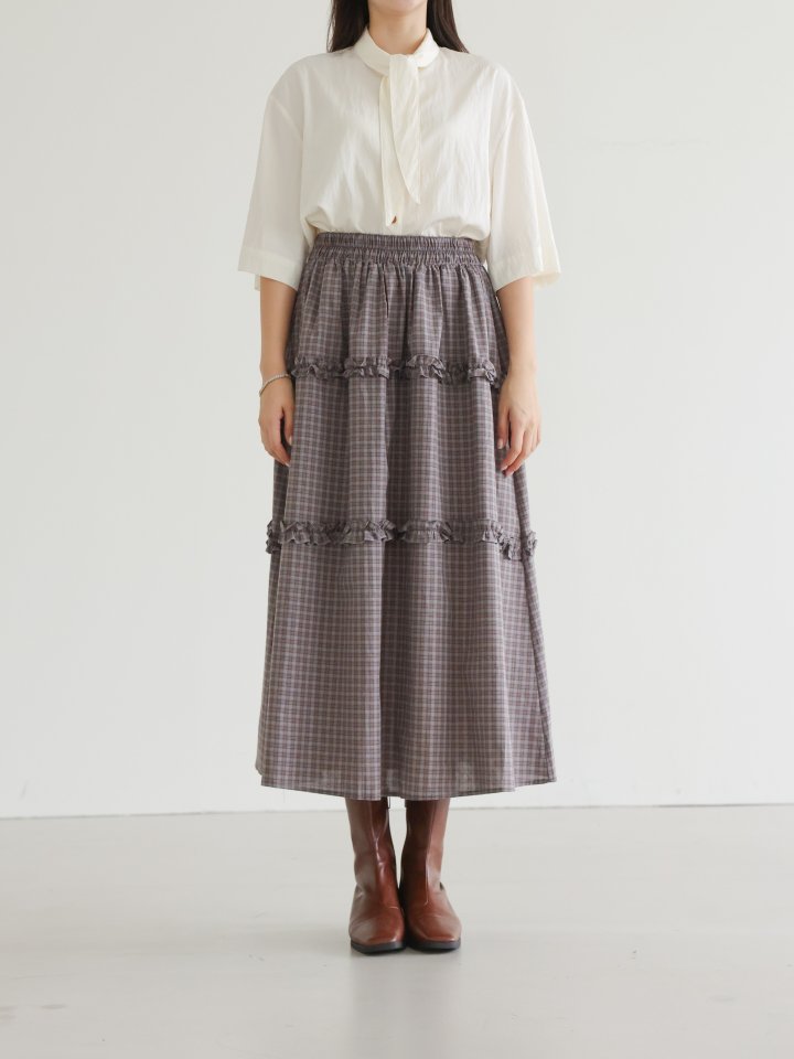 Lovely - Korean Women Fashion - #womensfashion - Pony Check Skirt