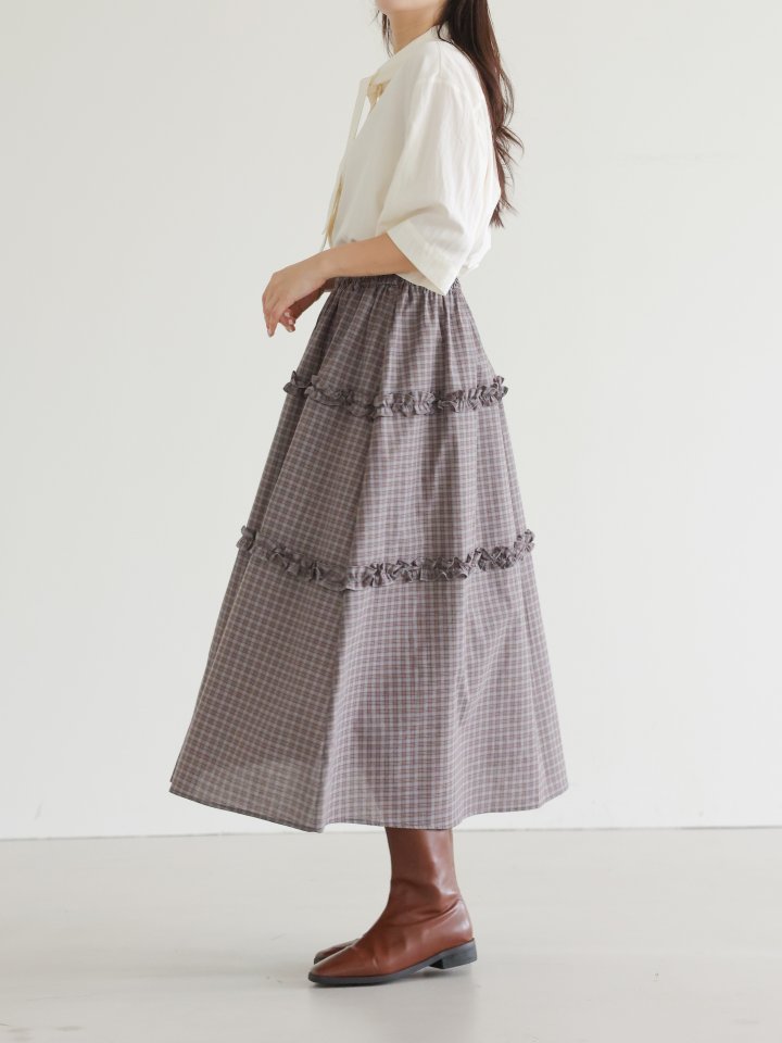 Lovely - Korean Women Fashion - #womensfashion - Pony Check Skirt - 3
