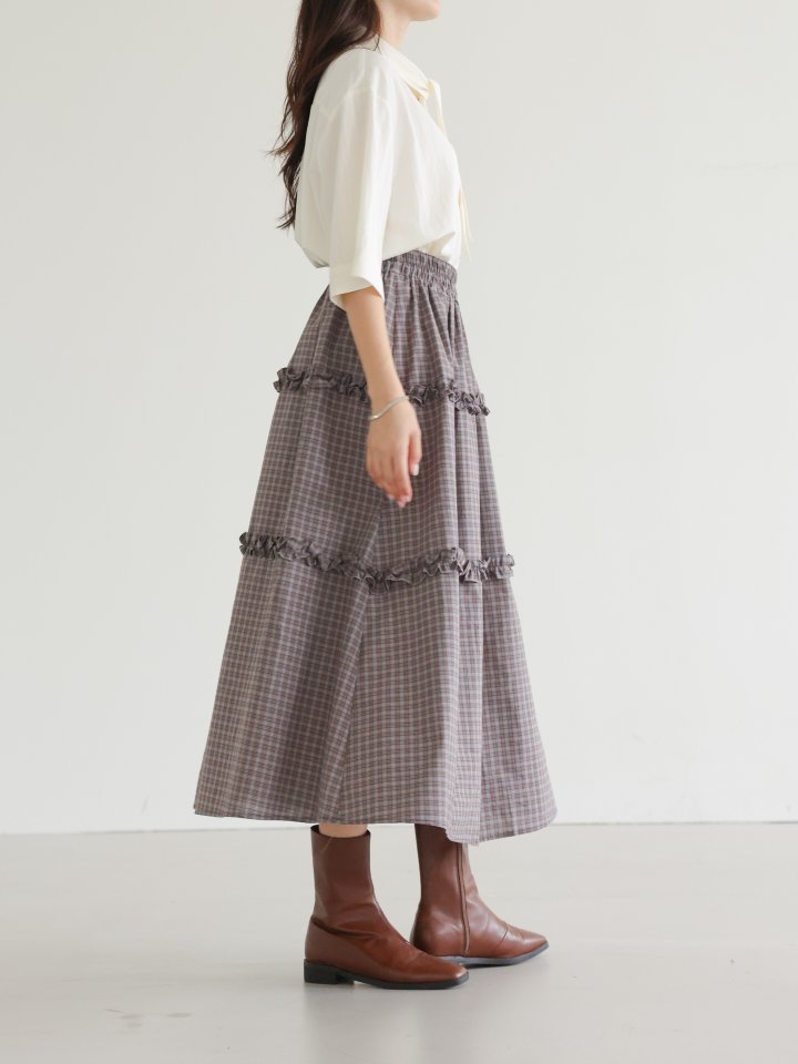 Lovely - Korean Women Fashion - #womensfashion - Pony Check Skirt - 5