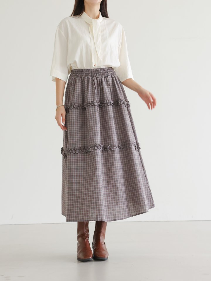 Lovely - Korean Women Fashion - #womensfashion - Pony Check Skirt - 7
