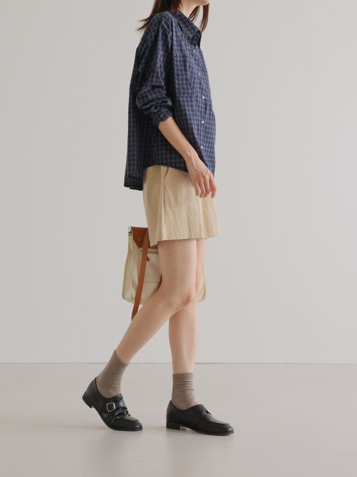 Lovely - Korean Women Fashion - #momslook - Stand Check Shirt - 4