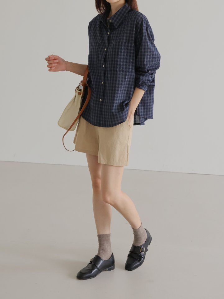 Lovely - Korean Women Fashion - #womensfashion - Stand Check Shirt - 6