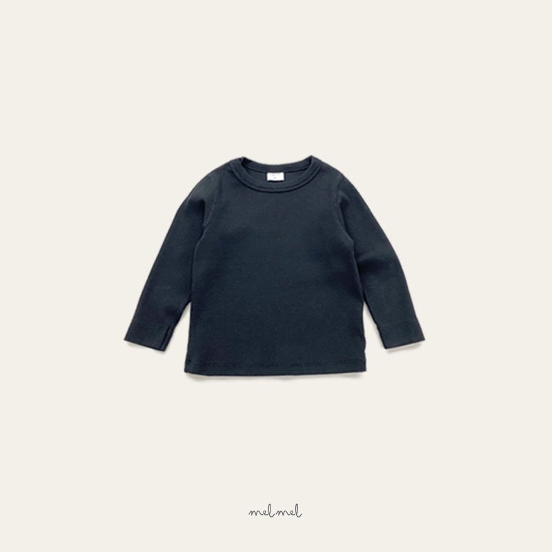 Melmel - Korean Children Fashion - #littlefashionista - Ribbed Tee (Black) - 3