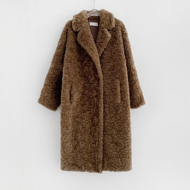 Merry J - Korean Women Fashion - #momslook - Teddy Long Coat - 3