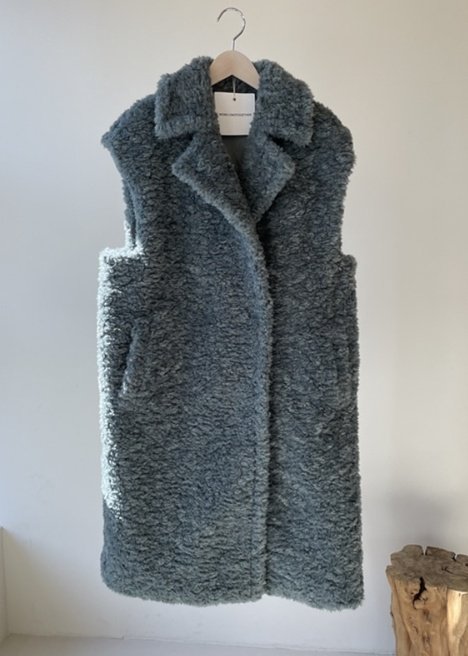 Merry J - Korean Women Fashion - #womensfashion - Teddy Long Vest - 4