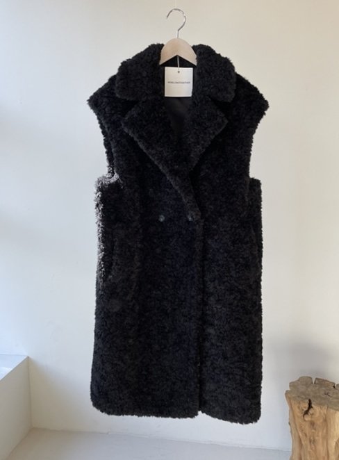 Merry J - Korean Women Fashion - #momslook - Teddy Long Vest - 5