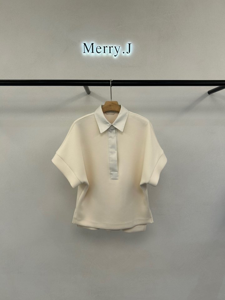 Merry J - Korean Women Fashion - #momslook - Cushion Collar Top Bottom Set - 5