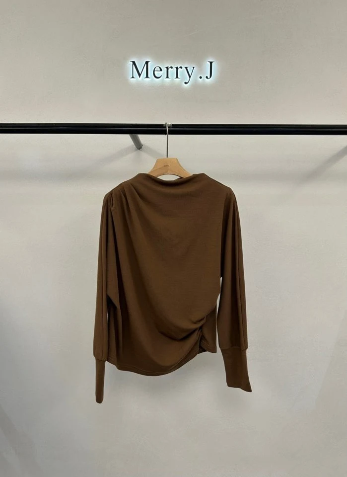 Merry J - Korean Women Fashion - #momslook - Merr Drape Tee - 6