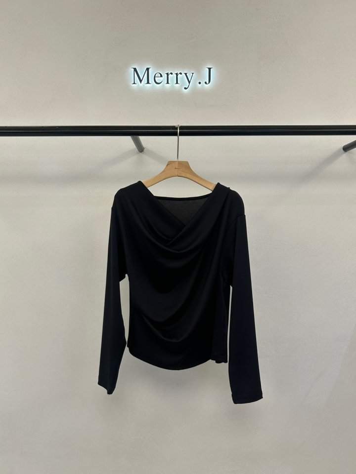 Merry J - Korean Women Fashion - #momslook - Boil Drape Tee - 5