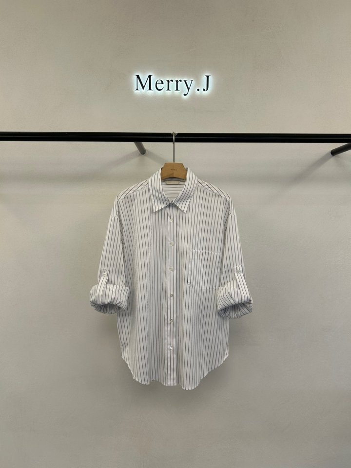 Merry J - Korean Women Fashion - #momslook - Marco Stripe Shirt - 2