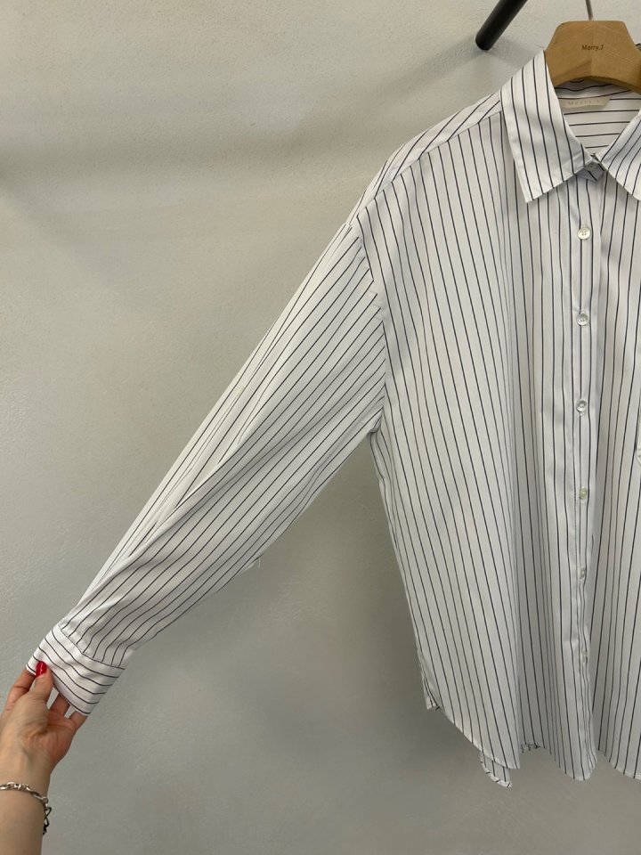 Merry J - Korean Women Fashion - #momslook - Marco Stripe Shirt - 6