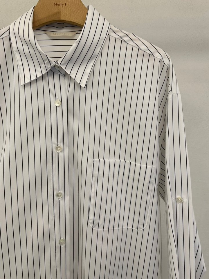 Merry J - Korean Women Fashion - #momslook - Marco Stripe Shirt - 8