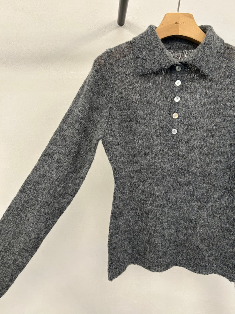 Merry J - Korean Women Fashion - #momslook - Onz Collar Knit - 9
