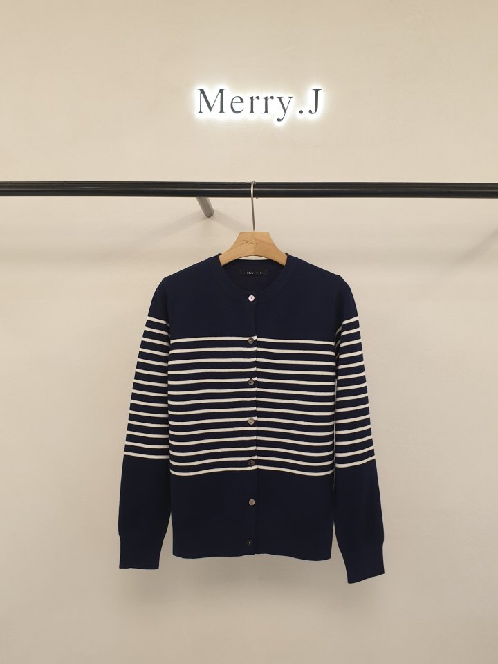 Merry J - Korean Women Fashion - #pursuepretty - Molta Wool Stripe Cardigan - 2