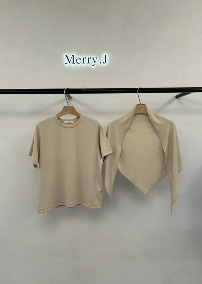 Merry J - Korean Women Fashion - #restrostyle - Lohas Scarf Tee - 6