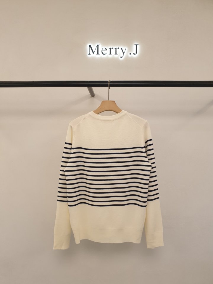 Merry J - Korean Women Fashion - #restrostyle - Molta Wool Stripe Cardigan - 3