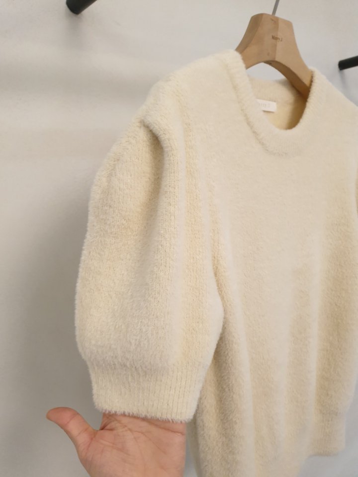 Merry J - Korean Women Fashion - #romanticstyle - Fome Puff Knit Top - 6