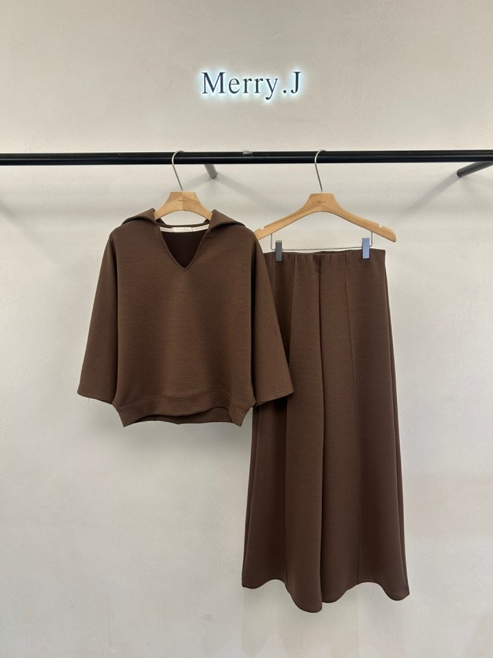 Merry J - Korean Women Fashion - #thatsdarling - Day Collar Top Pants Set