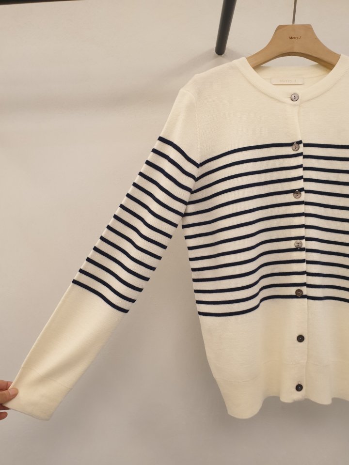 Merry J - Korean Women Fashion - #thatsdarling - Molta Wool Stripe Cardigan - 6