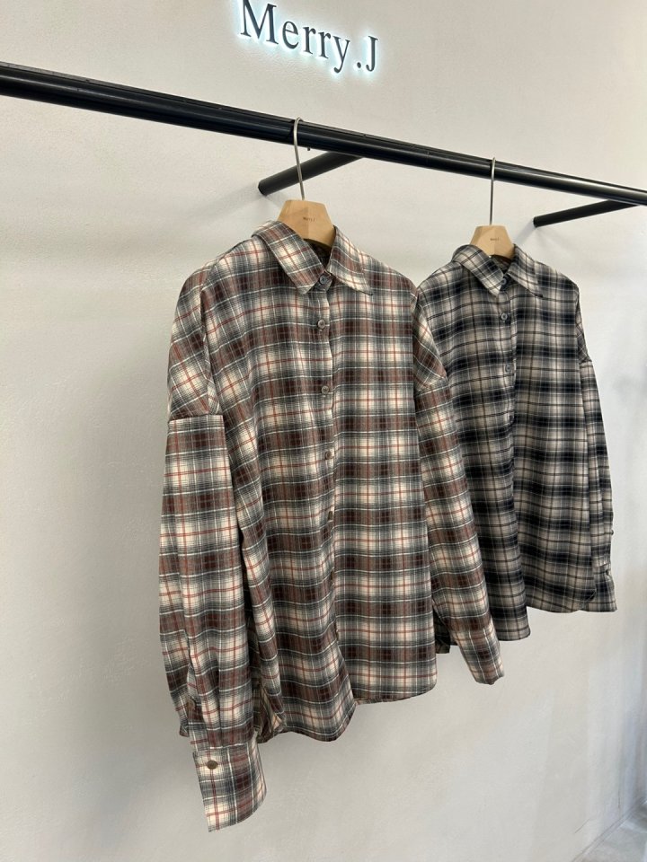 Merry J - Korean Women Fashion - #thelittlethings - Hiz Check Shirt - 3