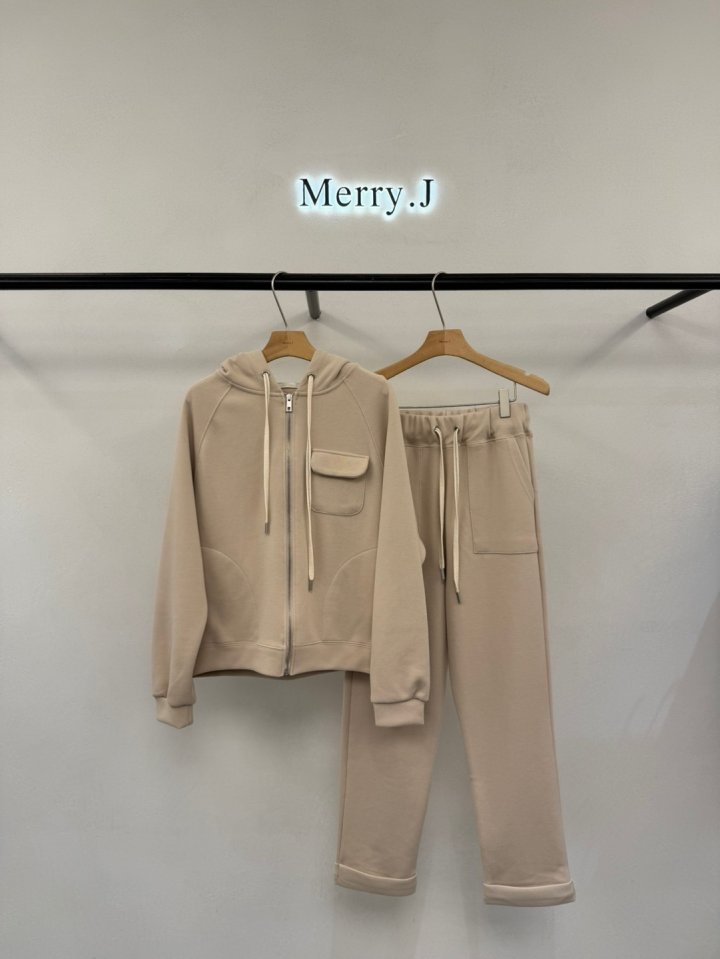 Merry J - Korean Women Fashion - #thelittlethings - Cuchi Pocket Zip-up Bottom Set - 2
