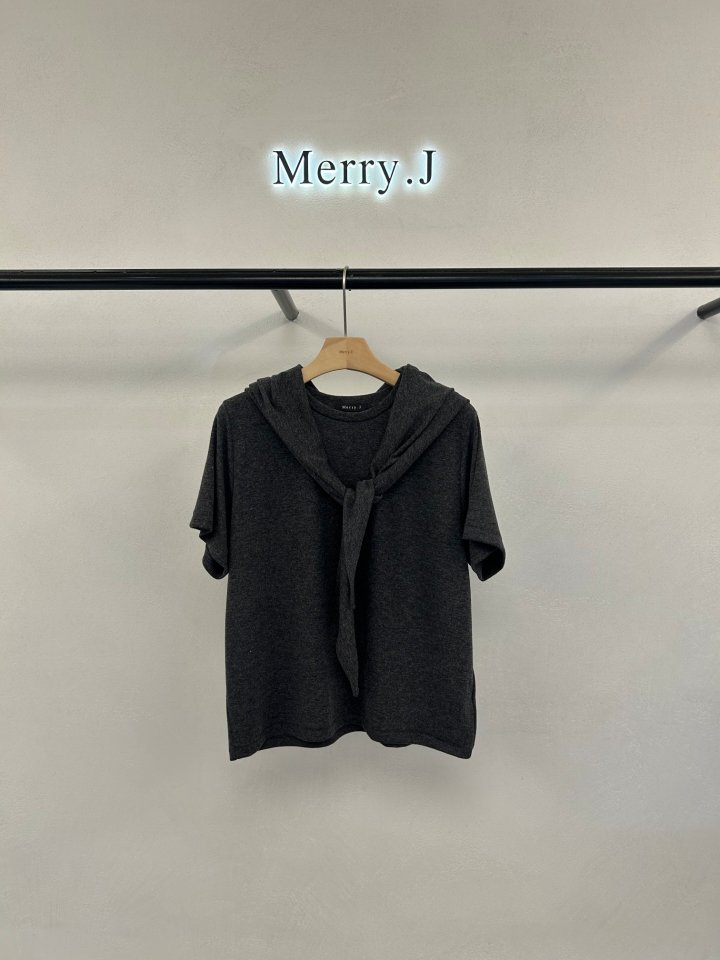 Merry J - Korean Women Fashion - #vintageinspired - Lohas Scarf Tee - 3