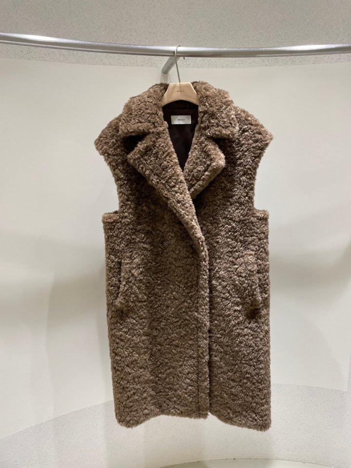 Merry J - Korean Women Fashion - #vintageinspired - Teddy Long Vest - 8