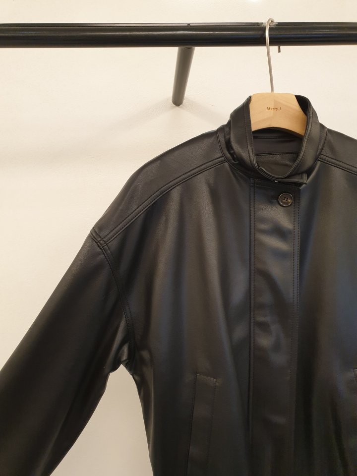 Merry J - Korean Women Fashion - #vintagekidsstyle - Formal Leather Blouson - 9