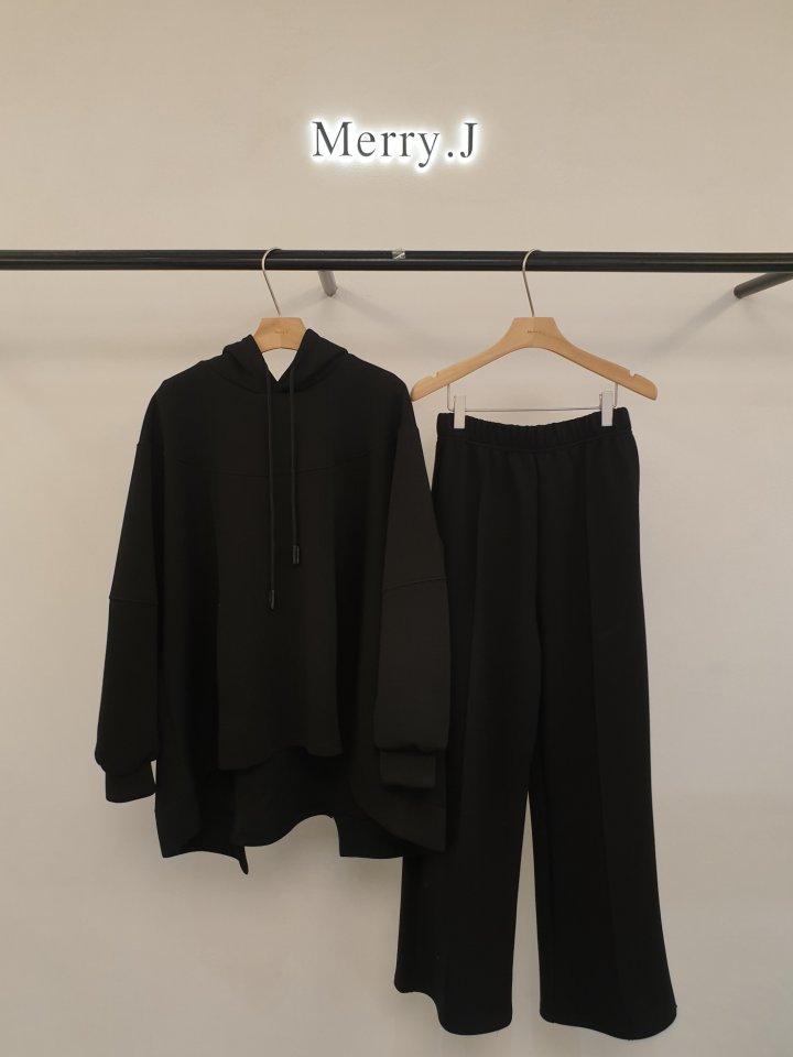 Merry J - Korean Women Fashion - #womensfashion - A Line Slit Hood Top - 5