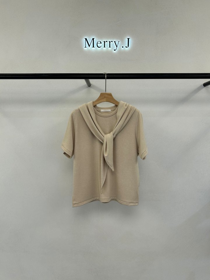 Merry J - Korean Women Fashion - #womensfashion - Lohas Scarf Tee - 2