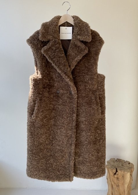 Merry J - Korean Women Fashion - #womensfashion - Teddy Long Vest - 3