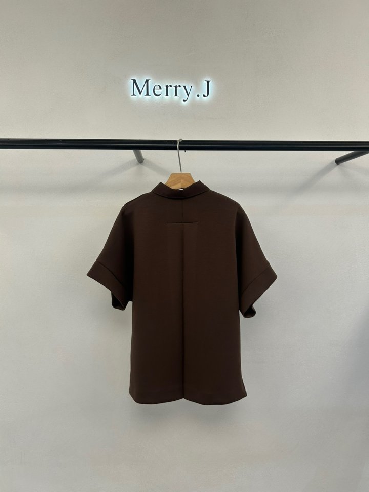 Merry J - Korean Women Fashion - #womensfashion - Cushion Collar Top Bottom Set - 8