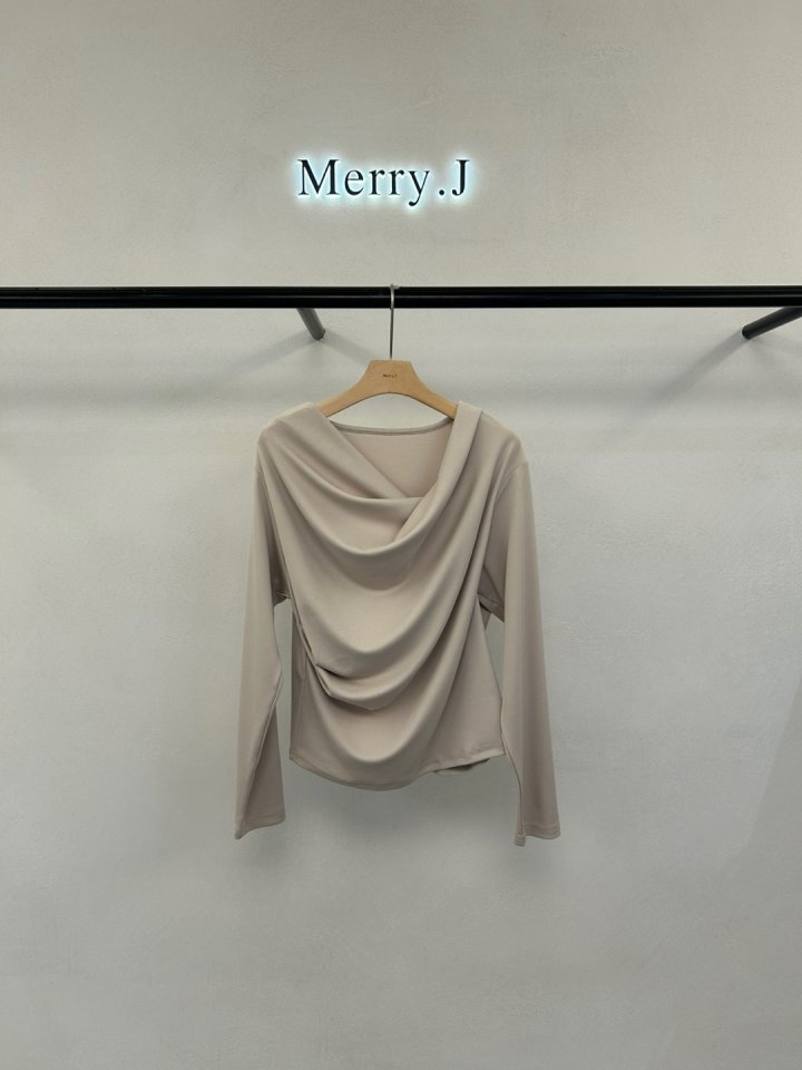 Merry J - Korean Women Fashion - #momslook - Boil Drape Tee - 4