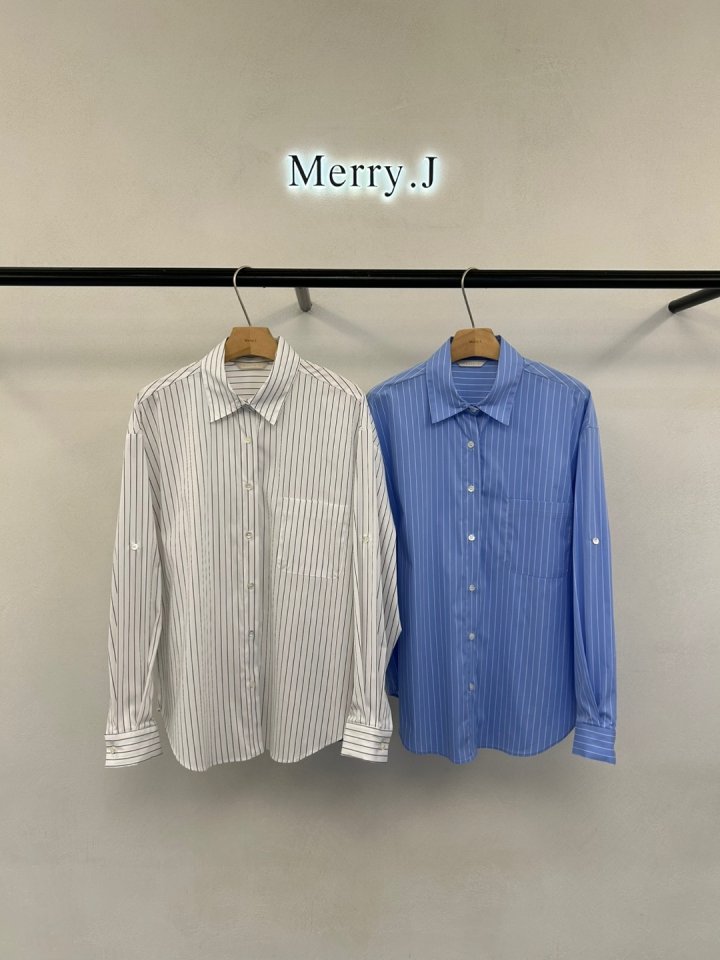 Merry J - Korean Women Fashion - #womensfashion - Marco Stripe Shirt