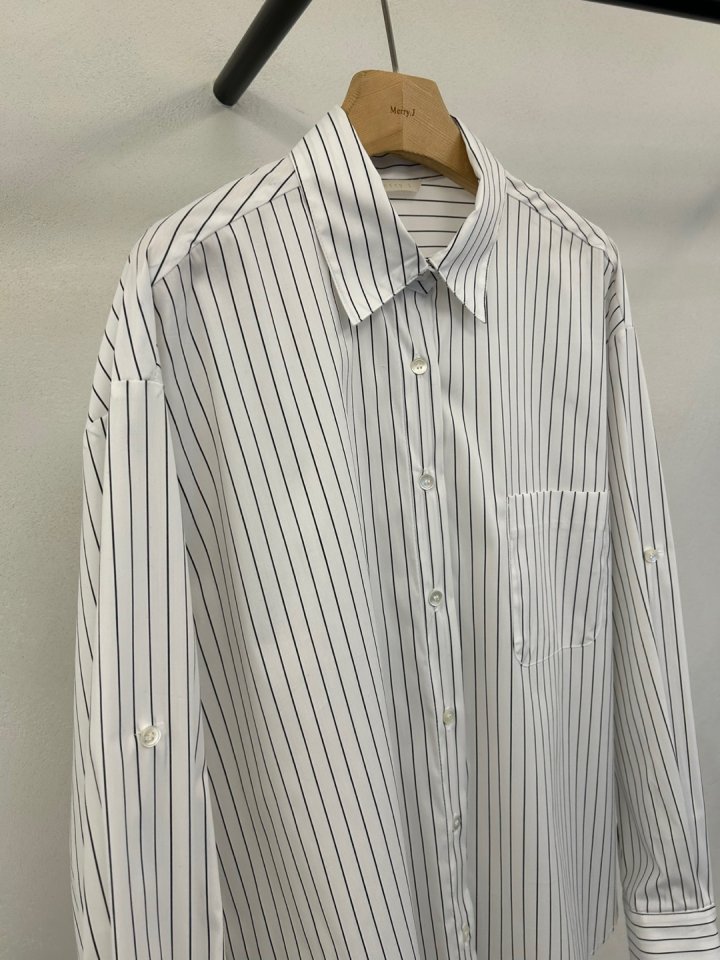Merry J - Korean Women Fashion - #womensfashion - Marco Stripe Shirt - 5