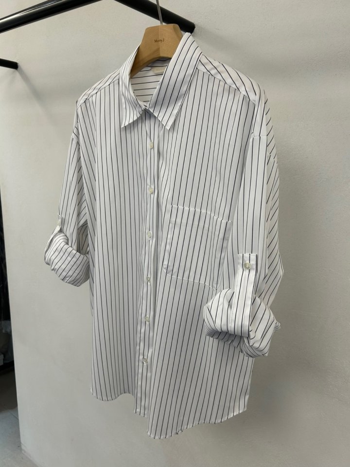 Merry J - Korean Women Fashion - #womensfashion - Marco Stripe Shirt - 9