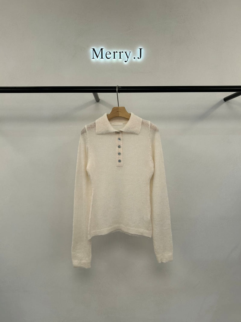 Merry J - Korean Women Fashion - #womensfashion - Onz Collar Knit - 2