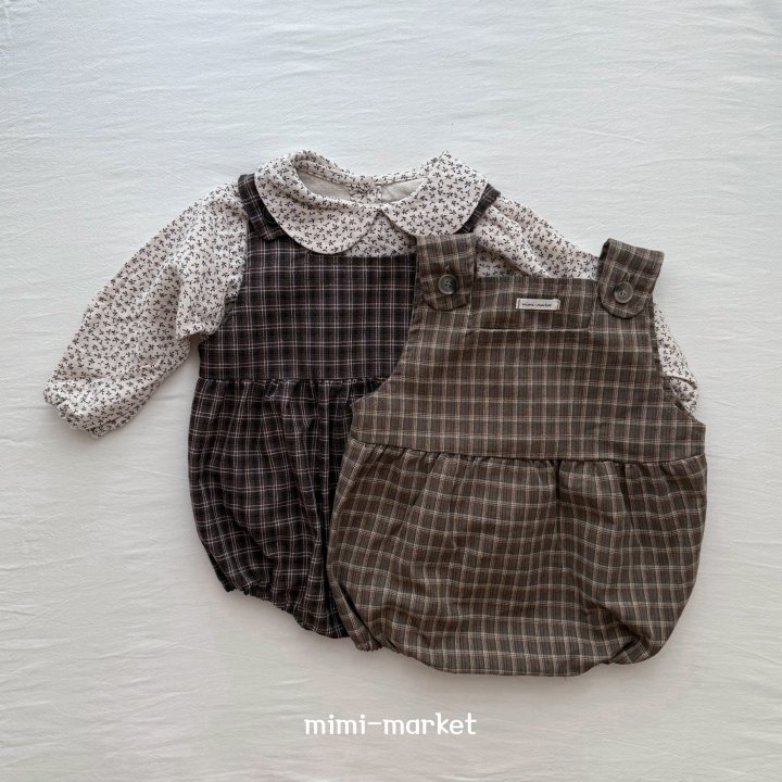 Mimi Market - Korean Baby Fashion - #babyboutique - Check Overall Suit - 3