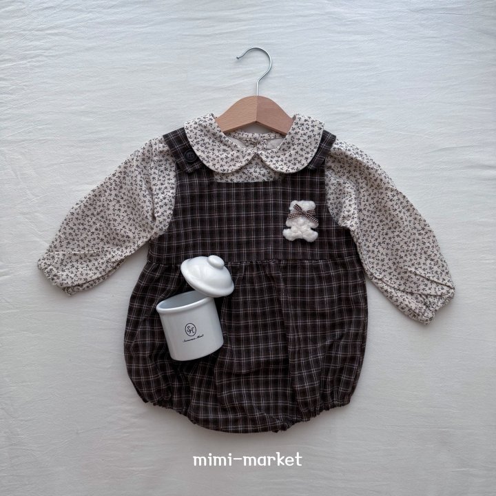 Mimi Market - Korean Baby Fashion - #babyboutique - Check Overall Suit - 4