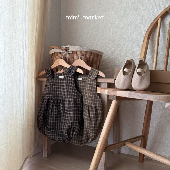 Mimi Market - Korean Baby Fashion - #babyclothing - Check Overall Suit - 5