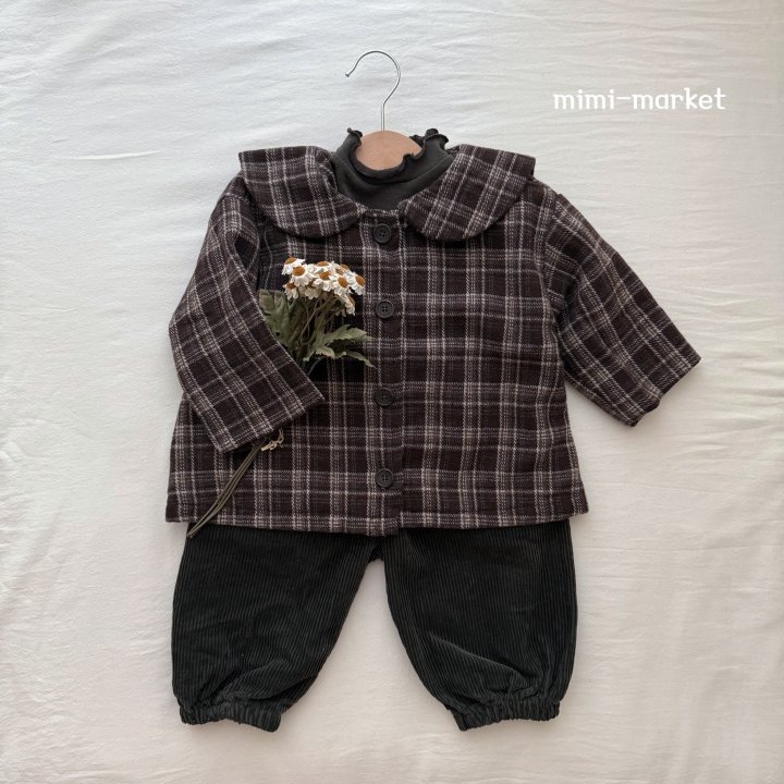 Mimi Market - Korean Baby Fashion - #babyfever - Check Sailor Coat - 4