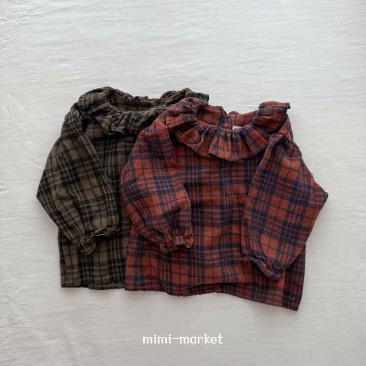 Mimi Market - Korean Baby Fashion - #babywear - Check Heidi Blouse