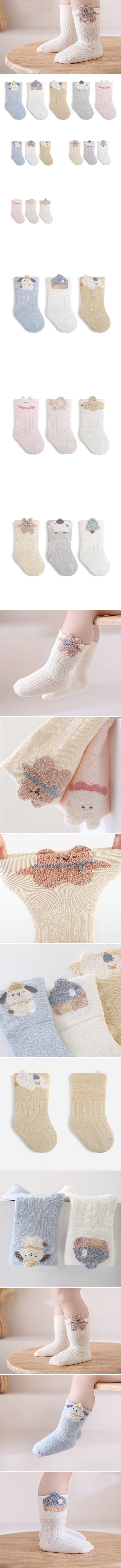Miso - Korean Baby Fashion - #babyboutique - Boucle Point Socks Set