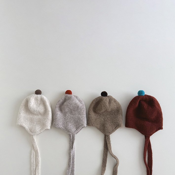 Miso - Korean Children Fashion - #Kfashion4kids - Pompom Ear Knit Hat - 3