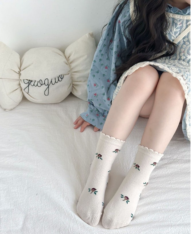 Miso - Korean Children Fashion - #Kfashion4kids - Flower Bunny Socks Set (set of 5) - 6