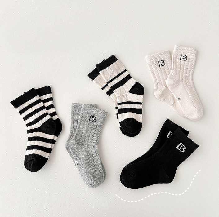 Miso - Korean Children Fashion - #Kfashion4kids - Stripe Bee Socks Set (set of 5) - 8