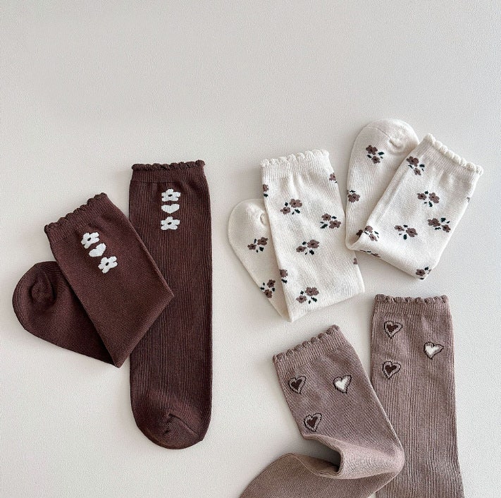 Miso - Korean Children Fashion - #Kfashion4kids - Heart Flower Half Set (set of 3) - 2
