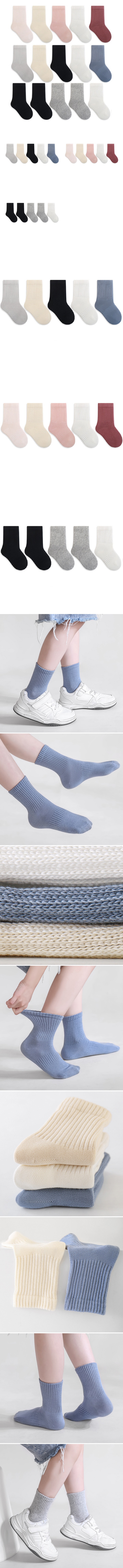 Miso - Korean Children Fashion - #childofig - Ribbed Basic Socks Set