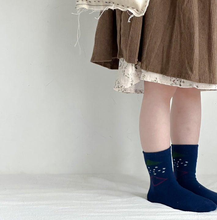 Miso - Korean Children Fashion - #childofig - Triangle Square Socks Set (set of 4) - 11